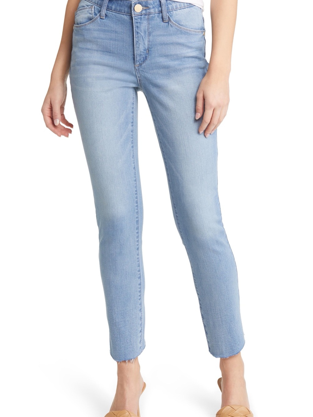 Wit & Wisdom High Waist Raw Hem Skinny Crop Jeans